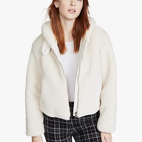 Club Monaco Cropped Faux Fur Jacket 